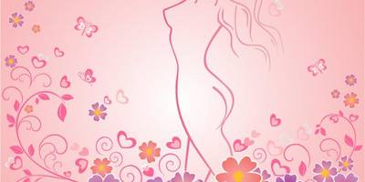 Девушка в цветах линиями