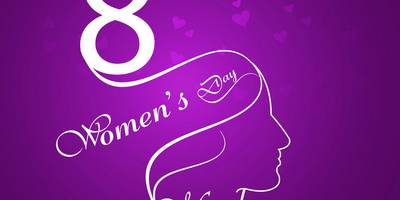 Цветная открытка для 8 марта с сердечками