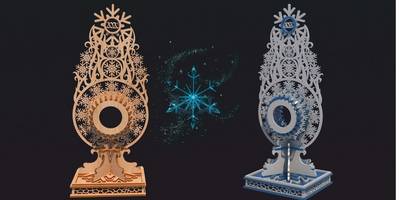 Часы настольные ажурные новогодние