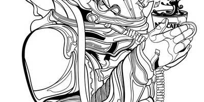 Космическое кофе и девушка cdr