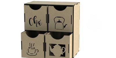 Ящик для чая из 4 отсеков