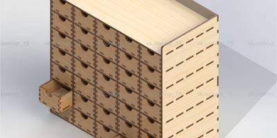 Модуль органайзера на слот для хранения с ящиками