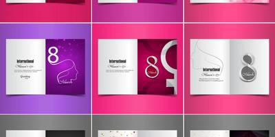 Набор цветных открыток на 8 марта (9шт)