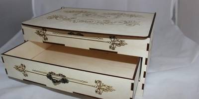 Шкатулка для декупажа с ящиком