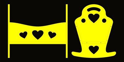 Кукольная мебель - люлька с сердечками