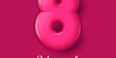 Принт международный женский день 8 дутая