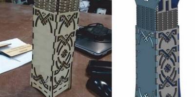 Деревянная коробка для бутылки