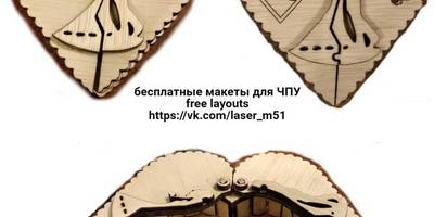 Шкатулка сердце с раздвижной крышкой