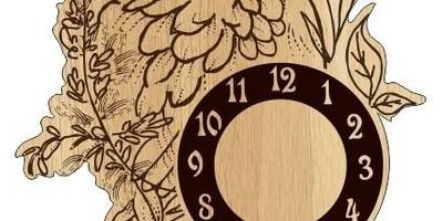 Часы с узором для гравировки сова