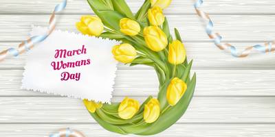 Принт международный женский день 8 тюльпанами