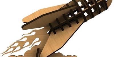 David rocket mk2 3d model 6mm dxf