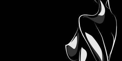 Силуэт обнаженной девушки в ночи