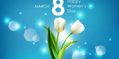 Принт международный женский день белые цветы