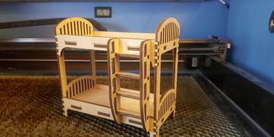 Кукольная мебель - кровать 2 ярусная