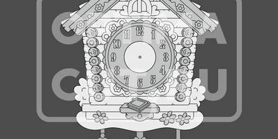 Часы избушка