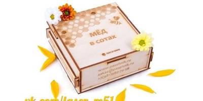 Шкатулка мед в сотах