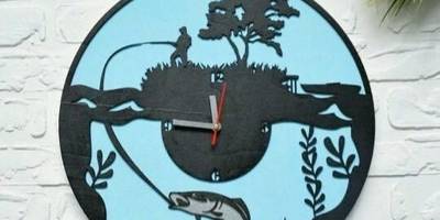 Часы рыбалка силуэты