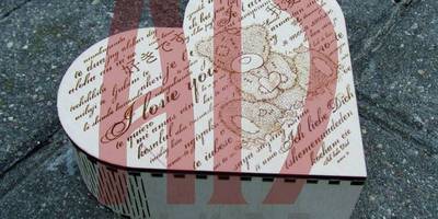 8 марта коробка сердце с мишкой