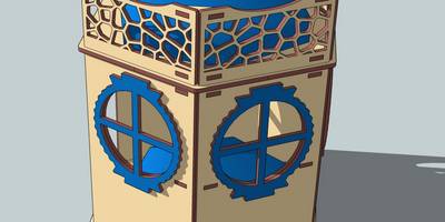 Домик для питомца с лежанкой на крыше