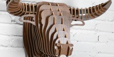 Объемная голова быка