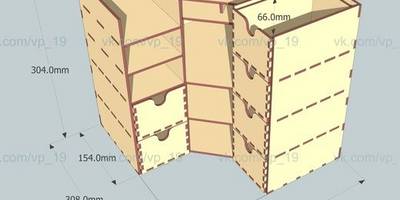 Модуль угловой для органайзера на стол