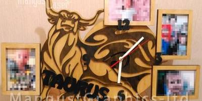 Часы телец с фоторамками