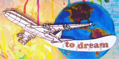 Ключница Самолет с земным шаром 87