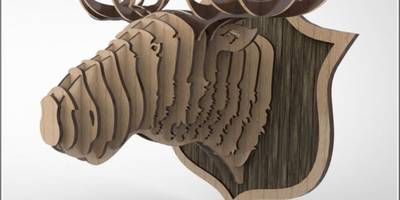 3D голова лося из фанеры 6 мм