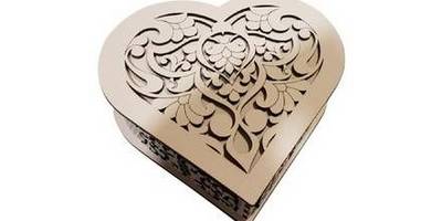 8 марта коробка сердечко с узорами