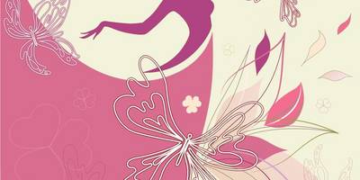 Абстракция девушка и бабочки