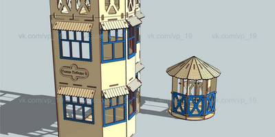 Кукольный домик с беседкой