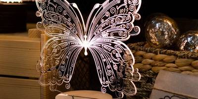 Led светильник бабочка узорами
