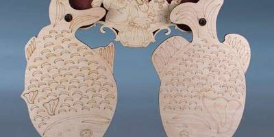 Разделочная доска две рыбы