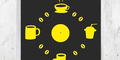 Часы для кухни зерна кофе