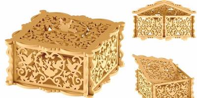 Шкатулка ажурная квадратная