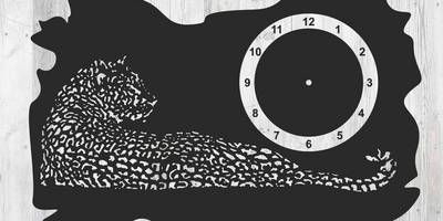 Часы композиция леопард