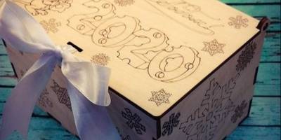 Шкатулка новогодняя с бантиком