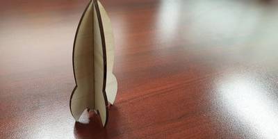 Wooden rocket 3mm laser cut template svg
