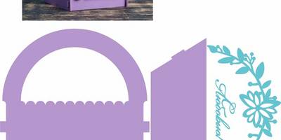 Корзинка для цветов в подарок на 8 марта