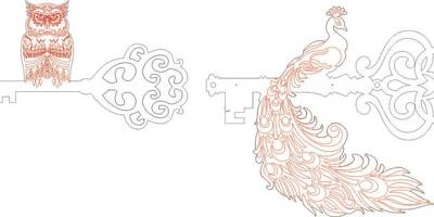 Ключница сова и павлин