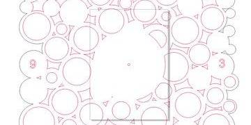 Часы круги в квадрате