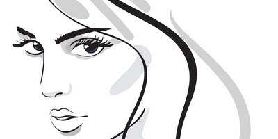 Женские портреты линиями (5шт)