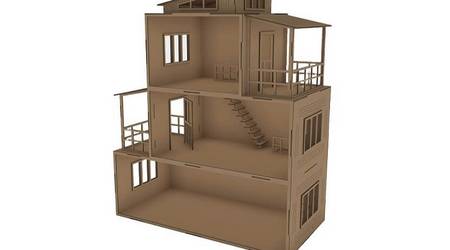 Трёхэтажный кукольный дом