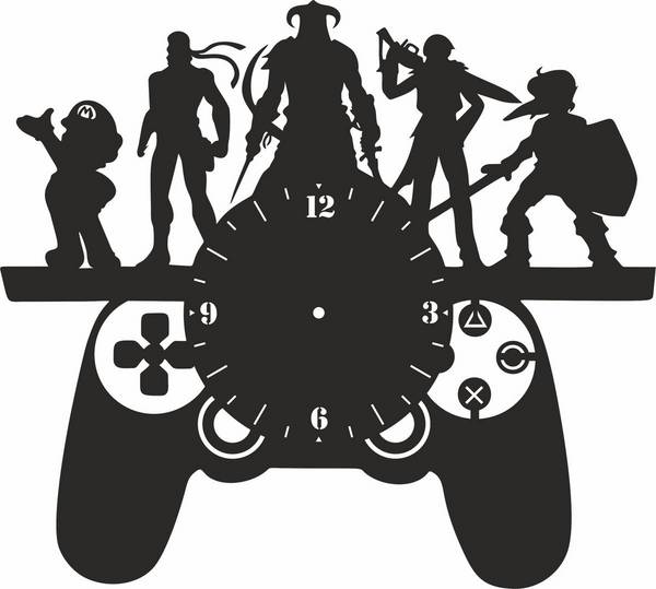 Часы игровой джойстик с фигурами героев