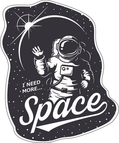 I need more space sticker vector art cdr