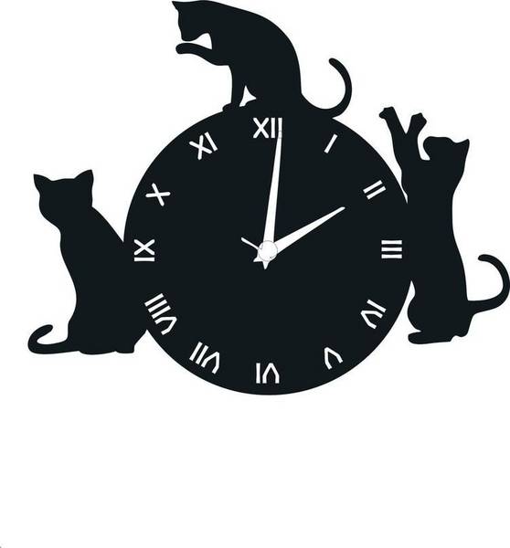 Часы котейки