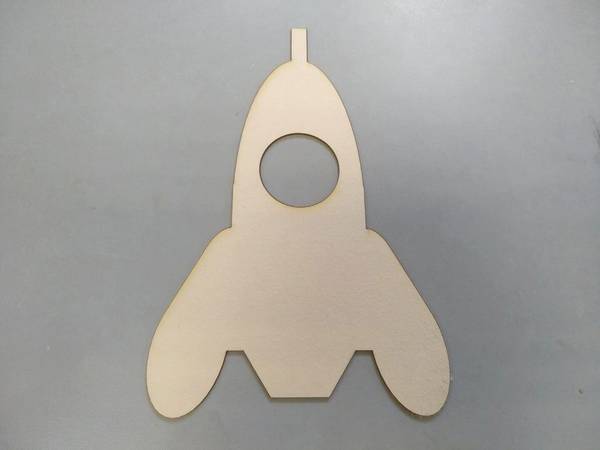 Wooden rocket ship laser cutting template dxf