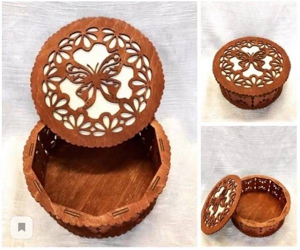 Шкатулка многогранная с бабочкой на крышке