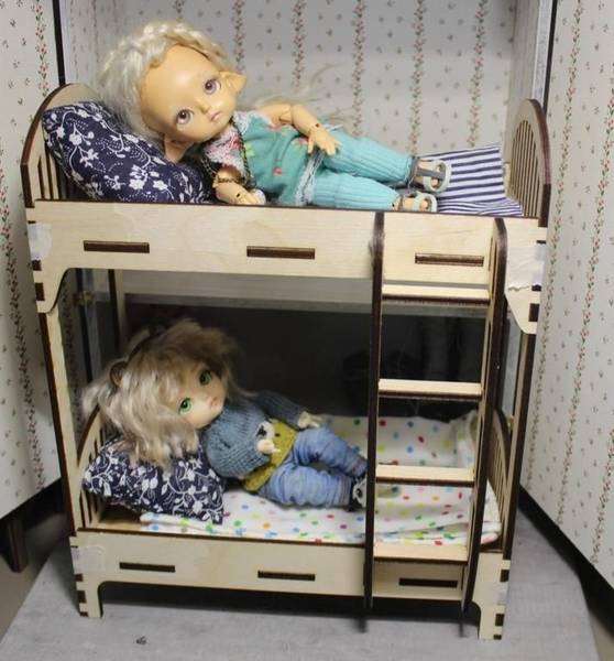 Кукольная мебель - двухярусная кровать