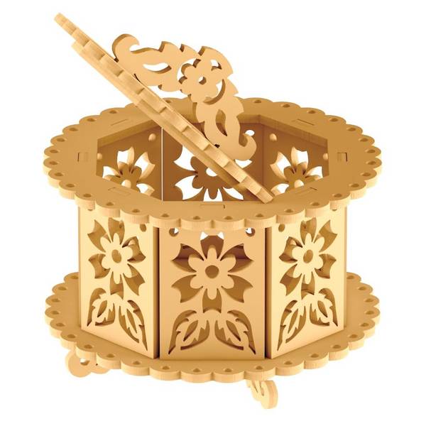 Шкатулка круглая с узором